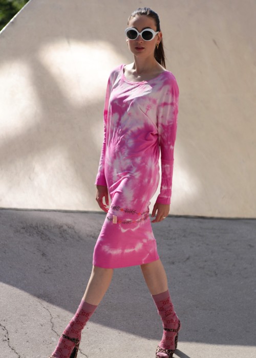 Boho Kleid Multiway Intense Pink Batik