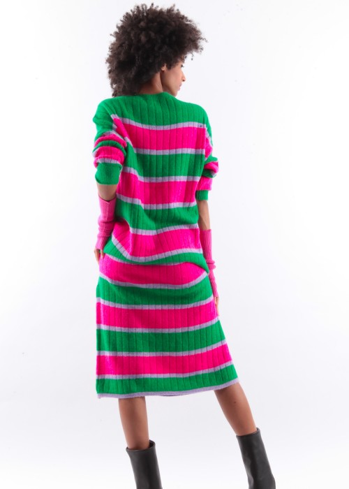 Boho Oversize long Pullover Kleid Strips