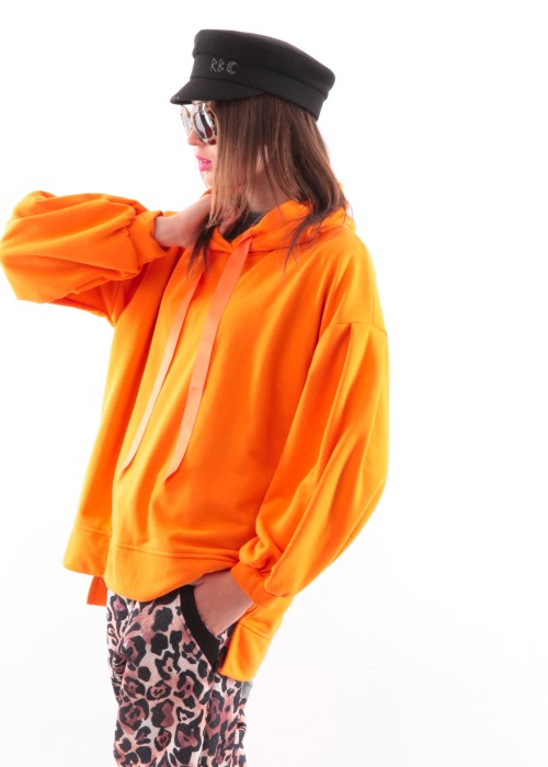 Boho Oversize Kapuzen Sweater Orange