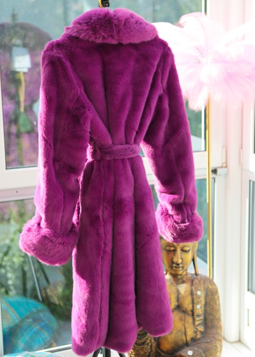 Boho Fake Fur Mantel Aspen violett