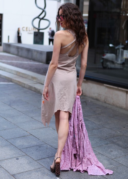 Bohemian Knoted Kleid nude